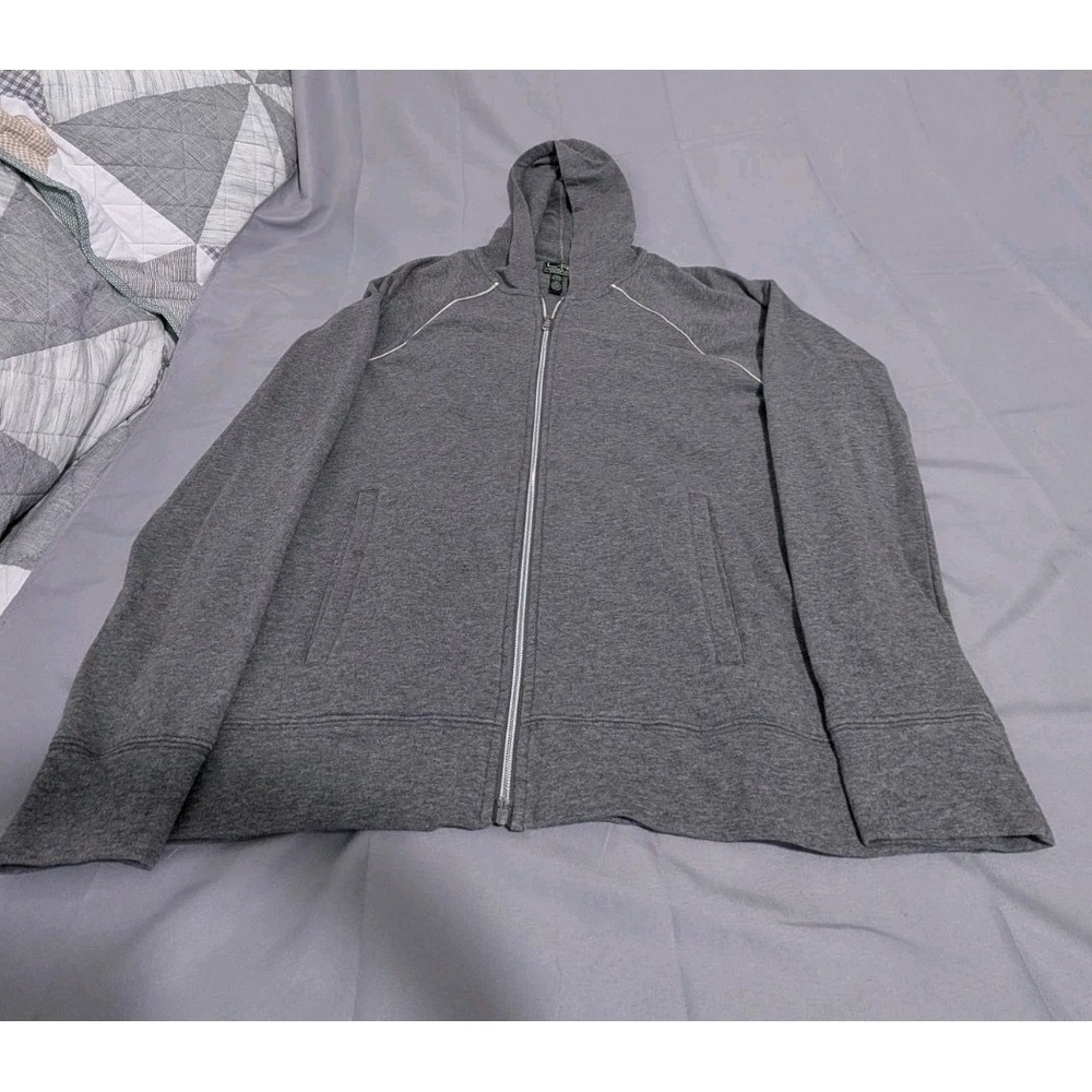 Lauren Ralph Lauren LRL Active Gray Full Zip Hoodie Women's XL Stretch Cotton‎